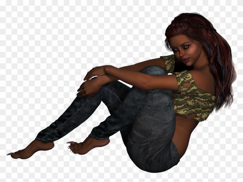 Girl Sitting Feet - Cb Edit Girl Png Background Hd Clipart