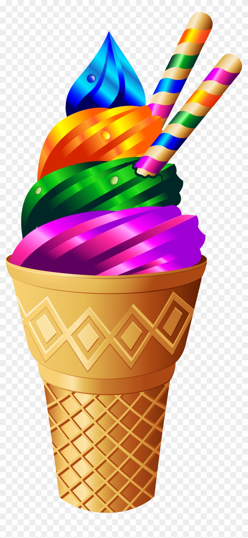 Popsicle Clipart Transparent Background - Colorful Ice Cream Png