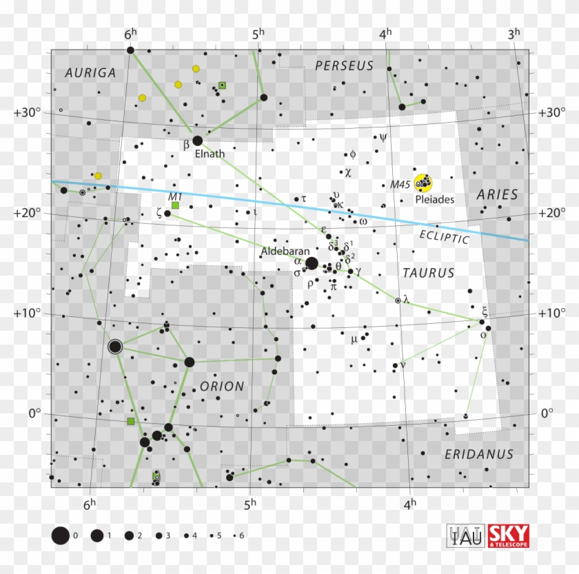 Taurus Constellation Star Chart Clipart #146857