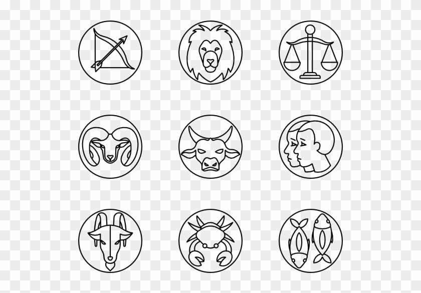 Zodiac Signs Lineal - Zodiac Signs No Background Clipart #146921