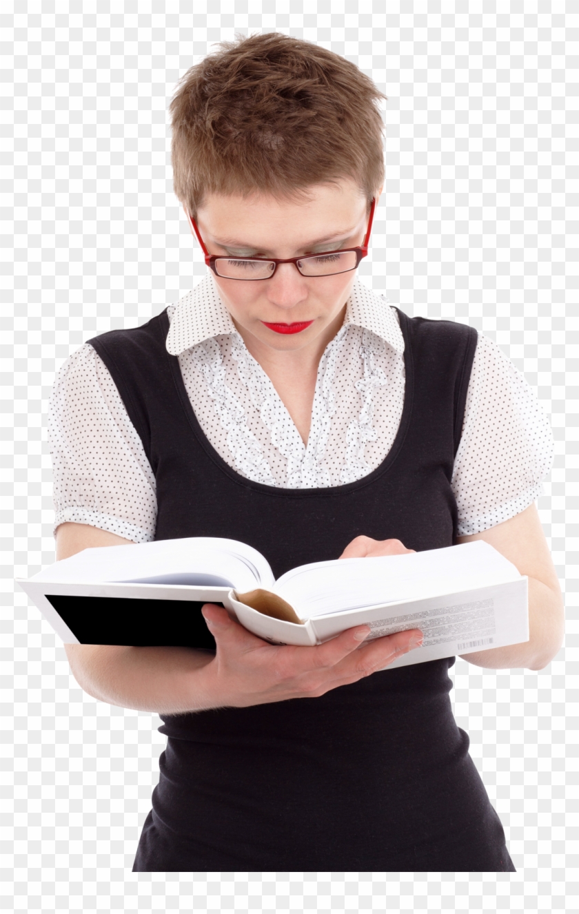Download Young Woman Reading Book Transparent Png Image - Reading A Book Png Clipart #146965