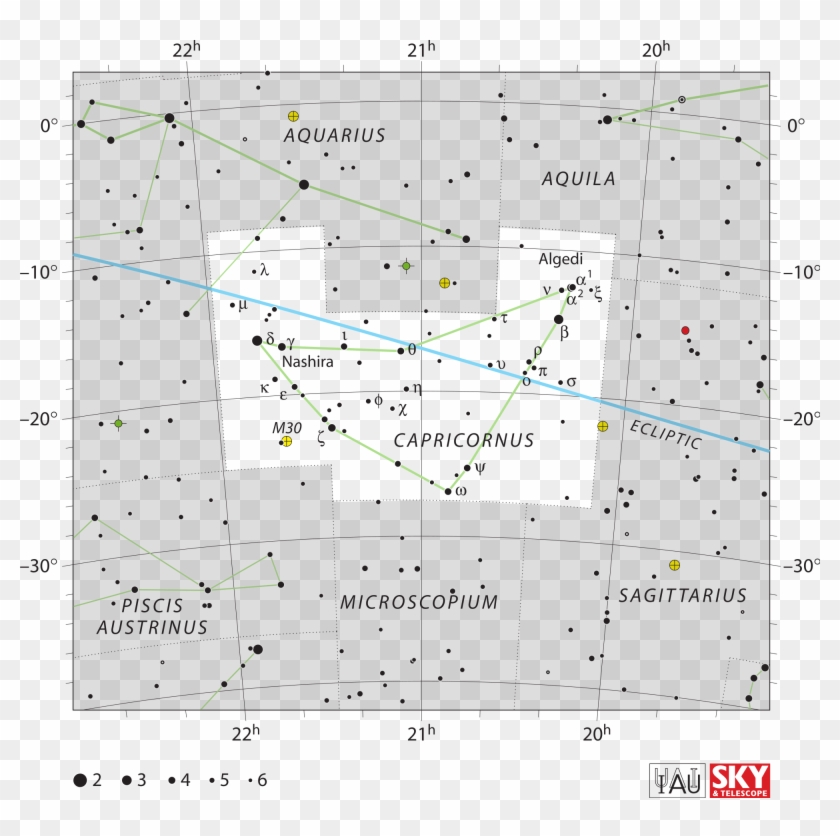 Map Of The Capricorn Constellation - Messier 30 Clipart #147109