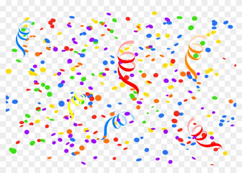 Confetti, Streamer, Party, Carnival, New Year's Eve - Calligraphy Colorful Happy Birthday Clipart