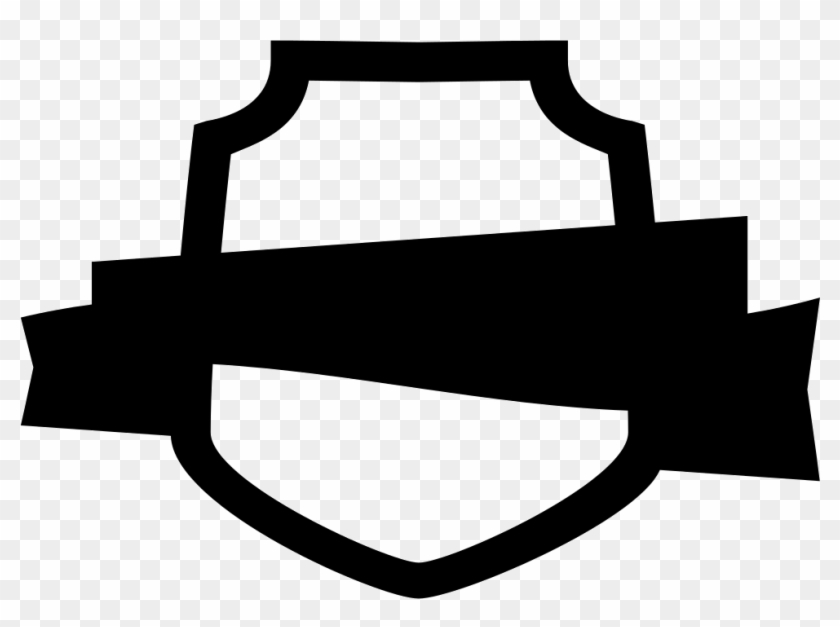 Ribbon On Shield Outline Comments Clipart