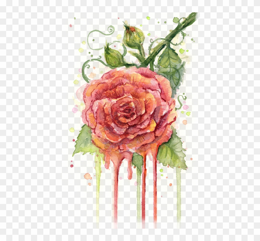 Red Rose Beach Towel For Sale By - Watercolor Red Rose Transparent Clipart #147548