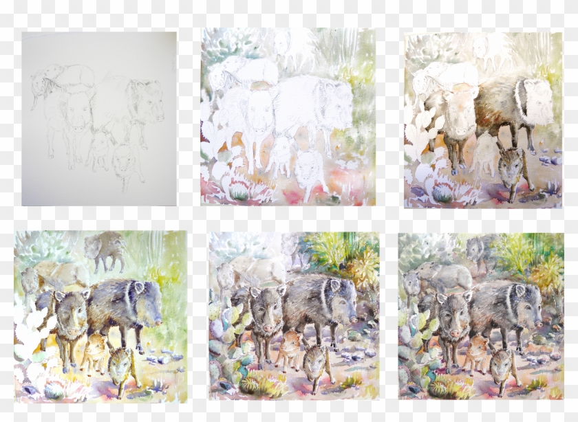 Our Backyard Gets Visitors Periodically, Even Though - Painting Clipart