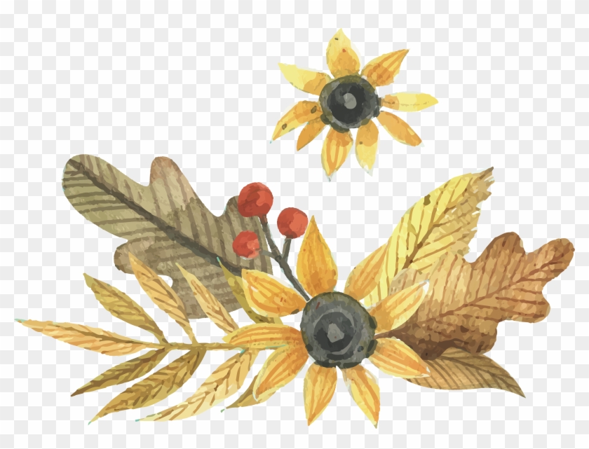 Adobe Illustrator - Watercolor Fall Leaves Clip Art - Png Download #148034