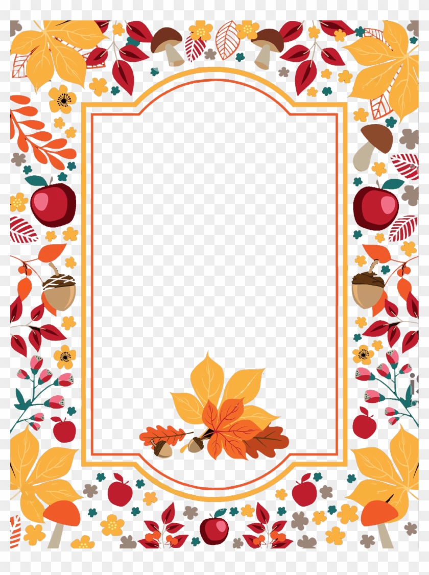 Free Thanksgiving Flowers Border Png Vector, Clipart, - Transparent Thanksgiving Border Clipart #148401