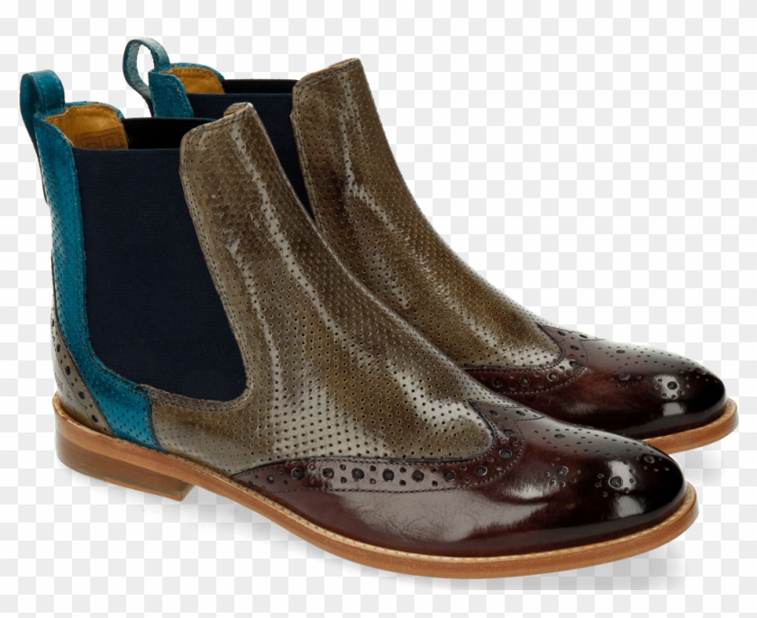 Amelie 5 Perfo Burgundy Mint Green Smoke Ice Blue Ankle - Melvin & Hamilton Clipart