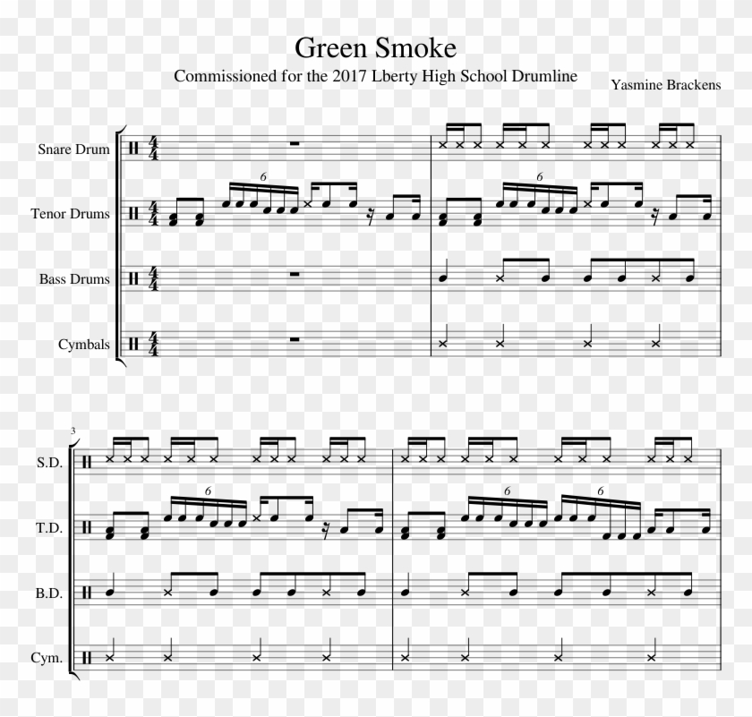 Green Smoke - Hell March Sheet Music Clipart #148790