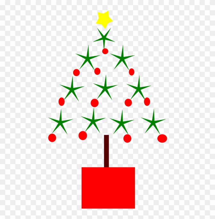Christmas Tree 2 Xmas Peace Symbol Sign 555px - Modern Clipart Christmas Tree - Png Download