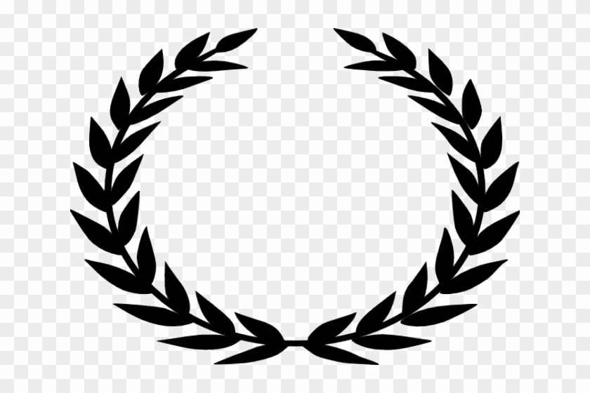 Drawn Branch Leaf Border Png - Laurel Wreath Black And White Clipart