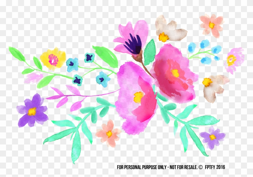 Free Watercolor Spring Flowers Fptfy 3 Clipart Transparent - Girly Colorful Wallpaper Iphone - Png Download