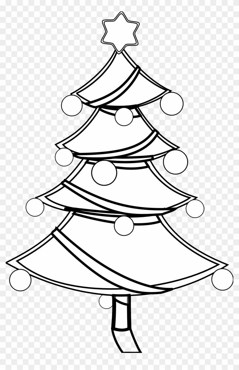 Christmas Tree Black And White Svg Royalty Free Stock - Christmas Tree Drawing Clip Art - Png Download #149412