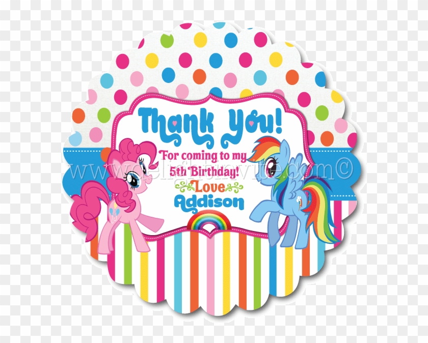 Thank You Labels For Birthday Party Png - Little Pony Thank You Card Clipart