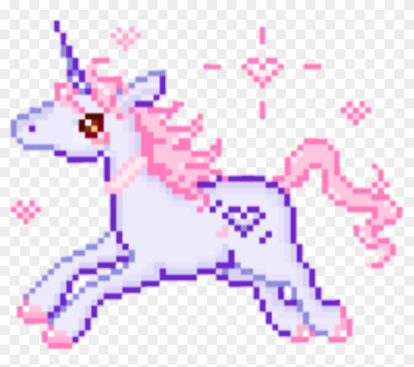 Pixel Pixelart Kawaii Tambler Tamblr Unicorn Love Heart - Kawaii Pixel Art Png Clipart #1400590