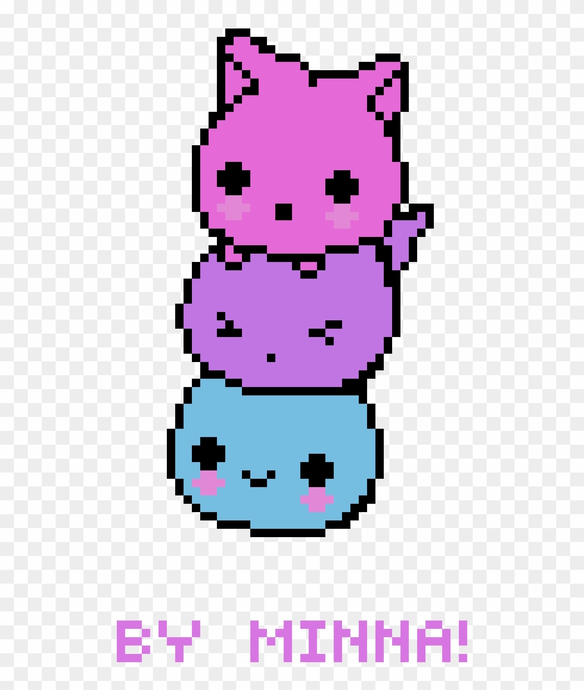 Kawaii Cat Blobs - Pixel Art Chat Kawaii Clipart #1400880