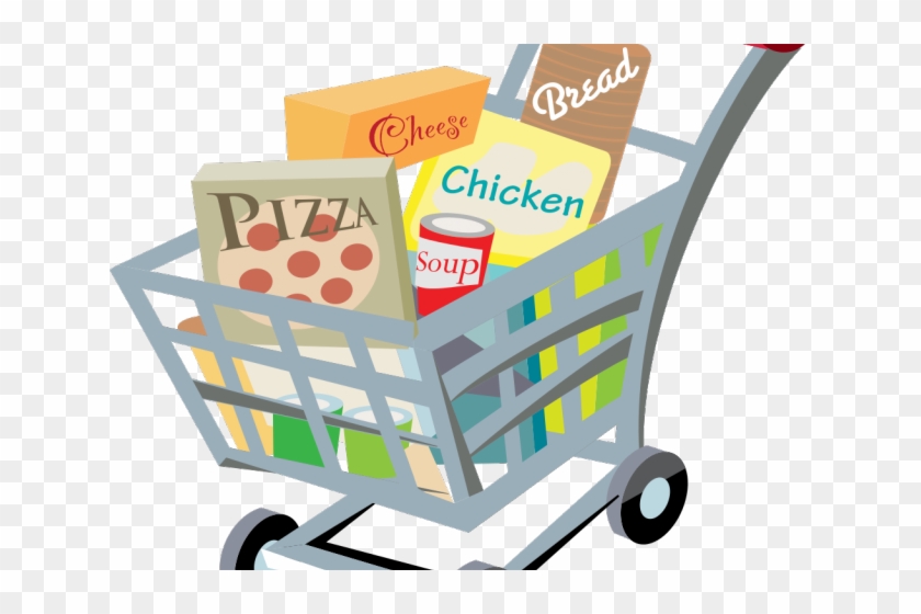 Trolley Clipart Grocery Store - Transparent Background Grocery Cart Clipart - Png Download #1401016