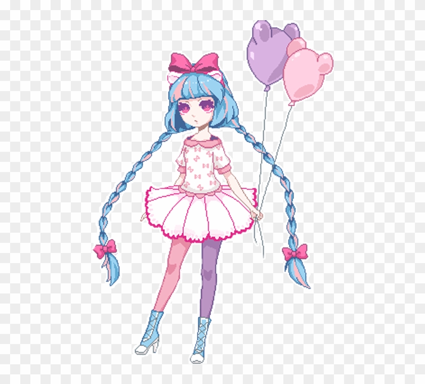 Pixel Cute Anime Girl Clipart #1401254