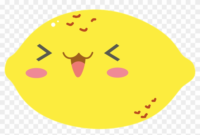 Lemon, Yellow, Fruit, Cute, Kawaii, Sweet, Happy - Kawaii Lemon Clipart - Png Download #1401316