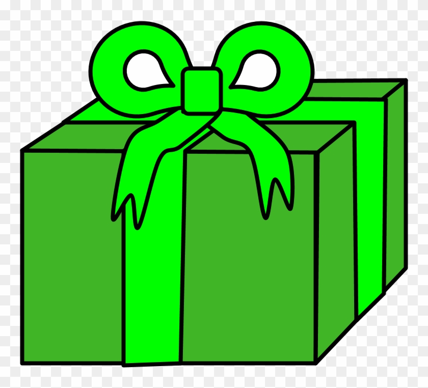 Gift, Green Wrapping Paper, Light Green Ribbon, Png Clipart