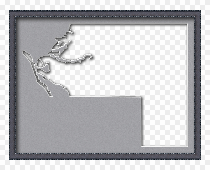 A Map Of Manatee With A Museum Style Picture Frame - Animal Clipart #1401868