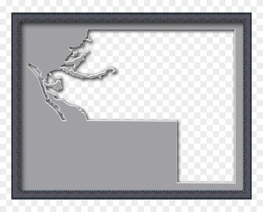 A Map Of Manatee With A Museum Style Picture Frame - Animal Clipart