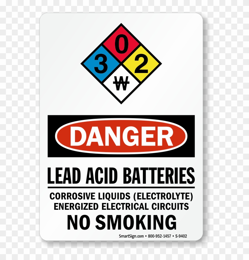Lead Acid Batteries Corrosive Liquids Osha Danger Sign - Sign Clipart