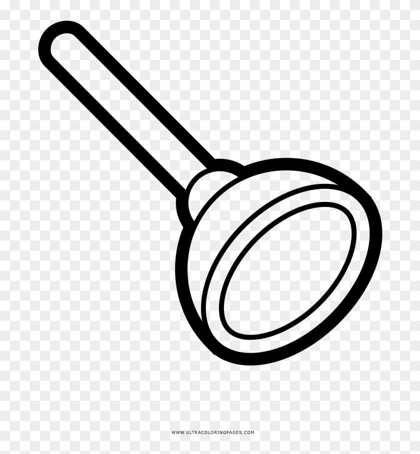 Plunger Coloring Page - Line Art Clipart