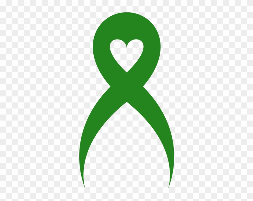 Lime Green Cancer Ribbon Clipart - Green Heart Cancer Ribbon - Png Download