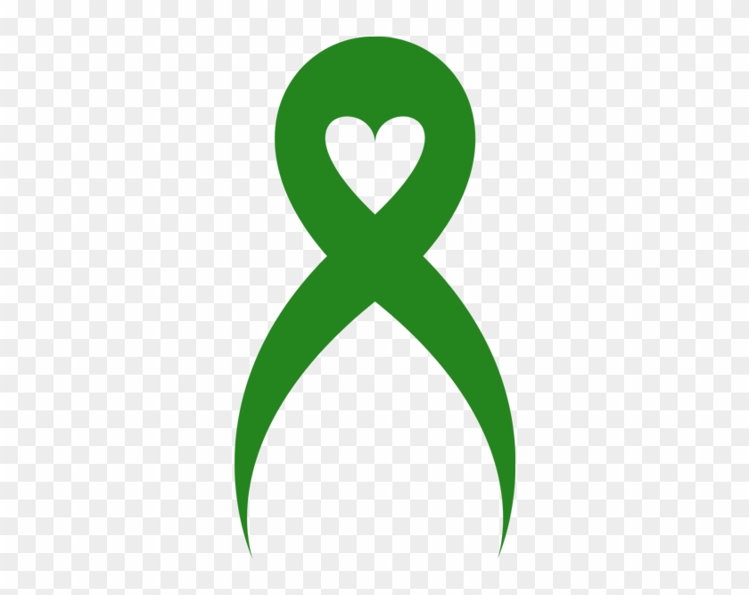 Lime Green Cancer Ribbon Clipart - Green Heart Cancer Ribbon - Png Download #1402129