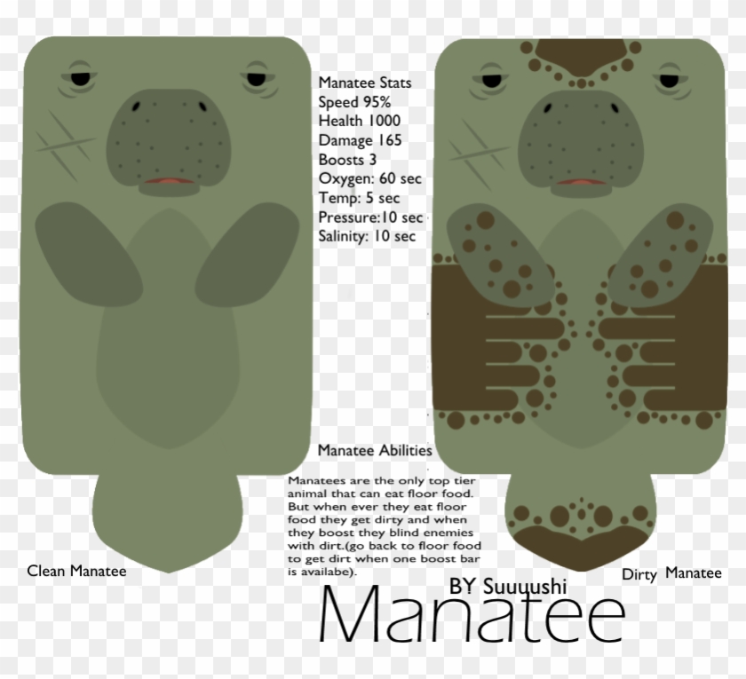 Animal[animal] Manatee - Cartoon Clipart