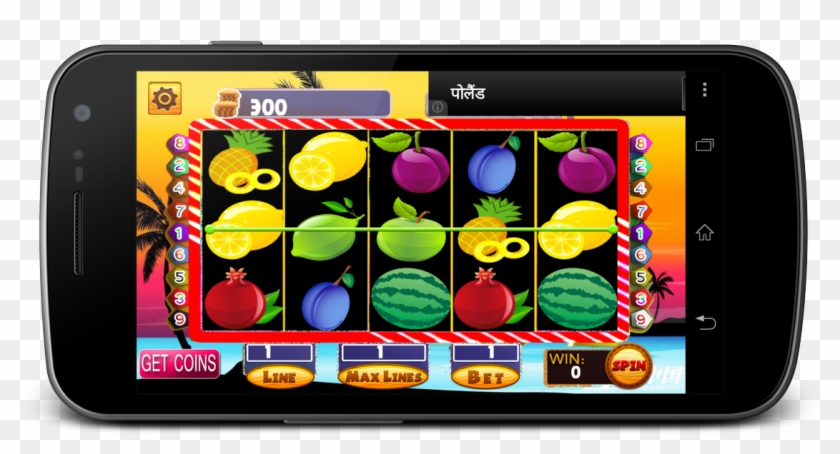 Smartphone With Slot Machine App - Smartphone Clipart