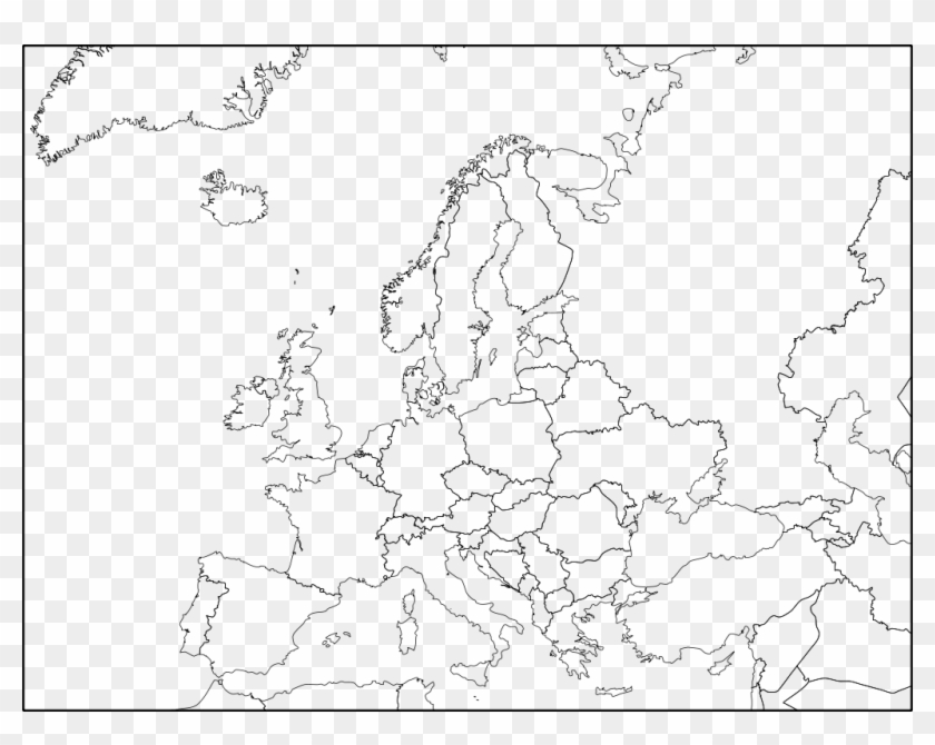 Europe Political Chart Complete Blank - Map Of Europe White Clipart #1403551