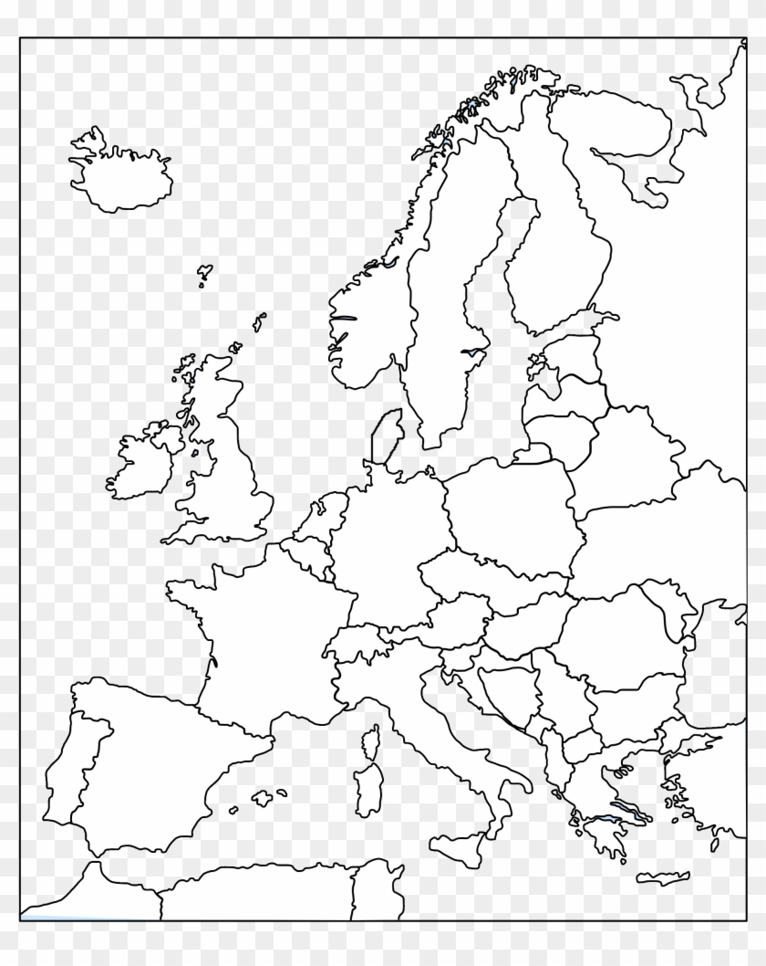 Blank Map Europe Blank Map Rivers Clipart Pikpng