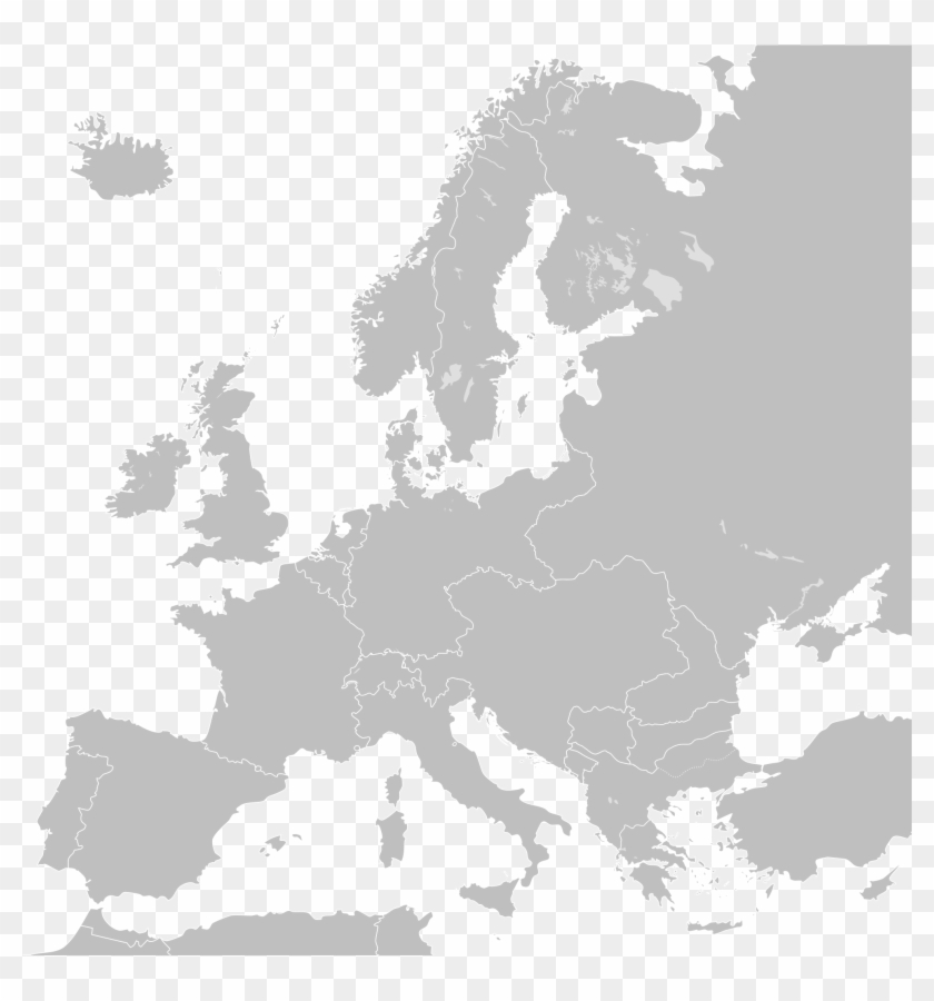 Europe - Blank Map Of Europe Wikimedia Clipart