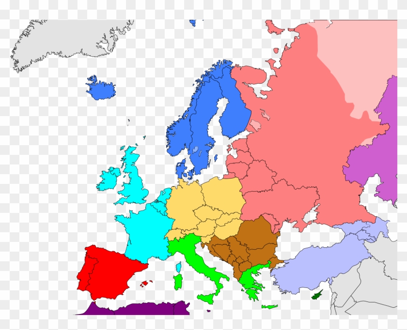 Atlas Wikimedia Commons Subregion Map World Factbooksvg - Europe Subregions Clipart