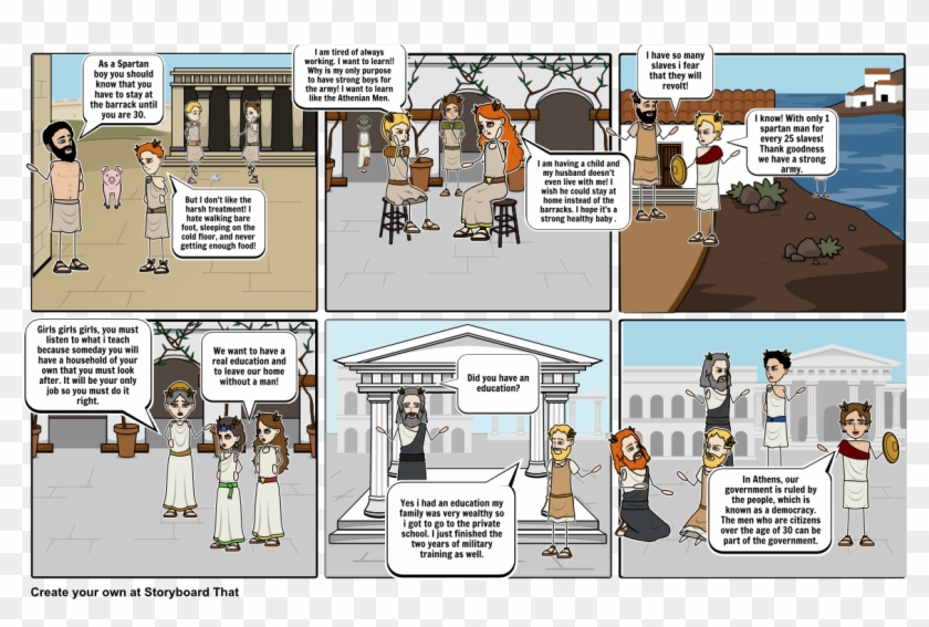 Ancient Sparta And Athens - Cartoon Clipart #1404487