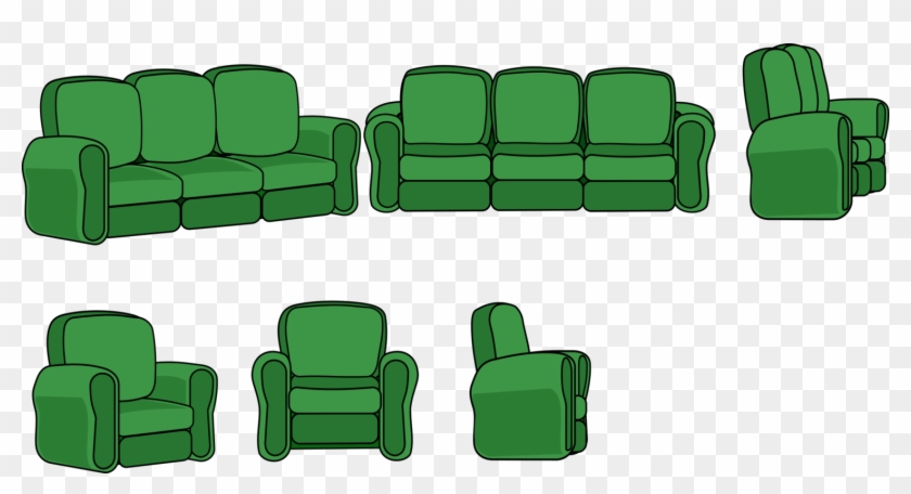 Chair Couch Living Room Arm - Cartoon Couch Side View Clipart #1404938