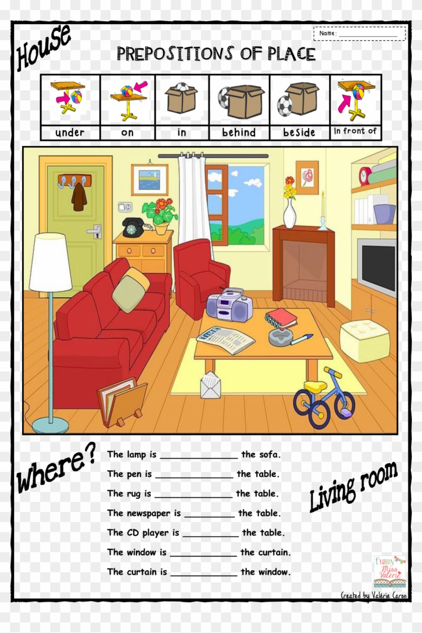 Living Room Clipart Preposition - Png Download