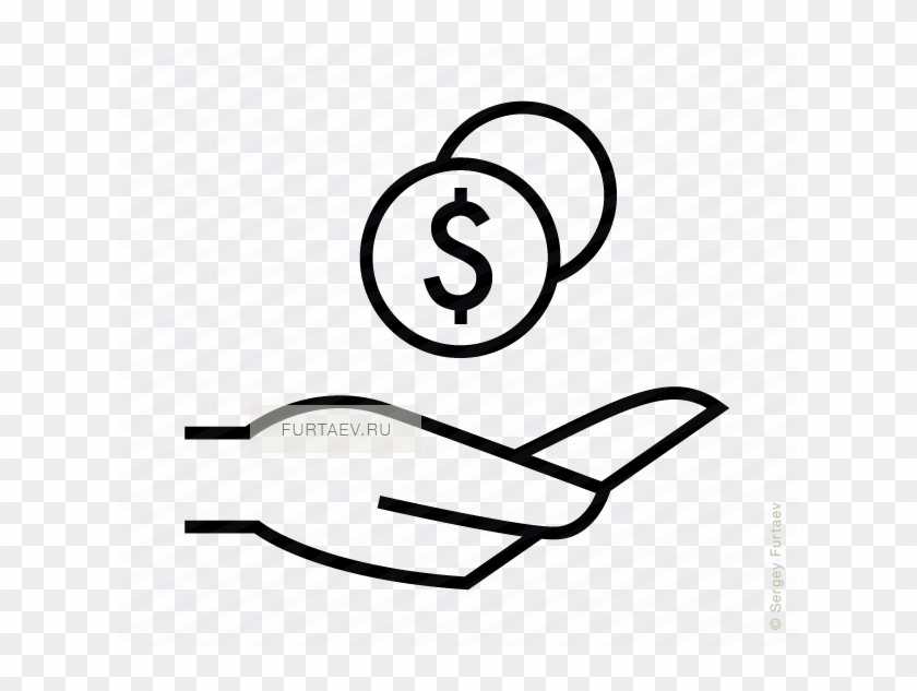 Coins On Hand Icon - Hand Holding Icon Vector Clipart