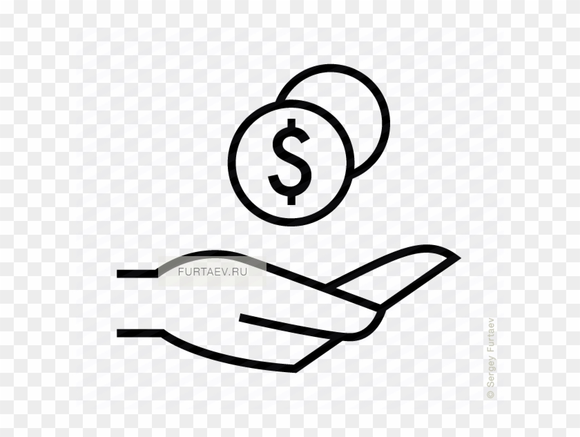 Coins On Hand Icon - Hand Holding Icon Vector Clipart #1406485