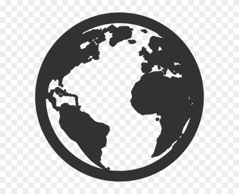 Clipart World Basic - Globe Black And White Icon - Png Download