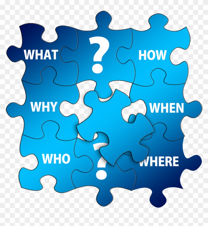 Questions, Puzzle, Who, What, How, Why, Where - Information Puzzle Clipart