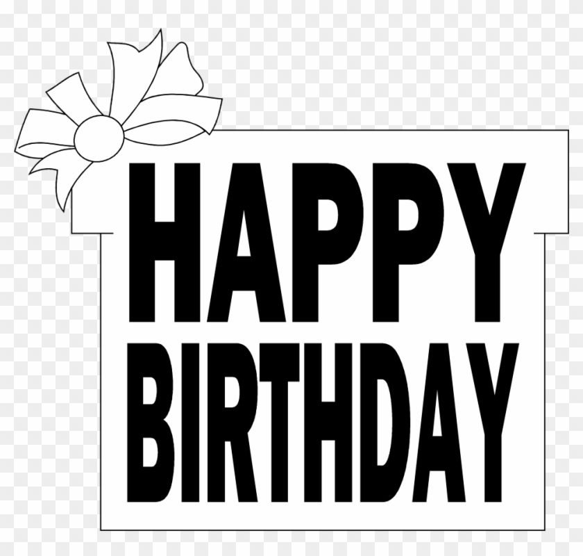 Boom Clipart Happy Birthday - Happy Birthday Text Png Black Transparent Png #1408850