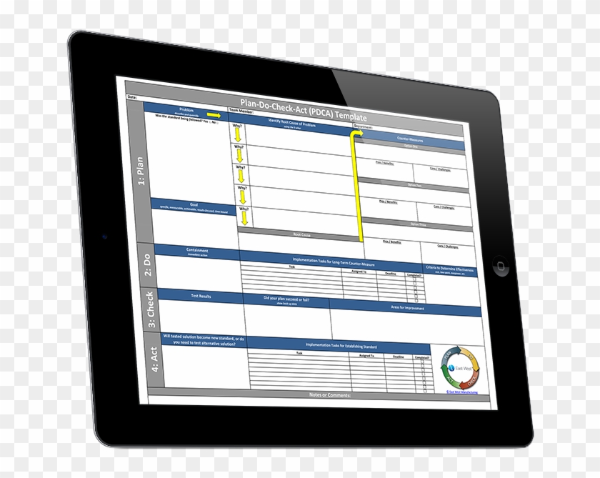Pdca Excel Template - Electronics Clipart #1409712