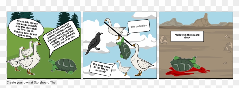 The Tortoise & The Ducks - Cartoon Clipart #1410629