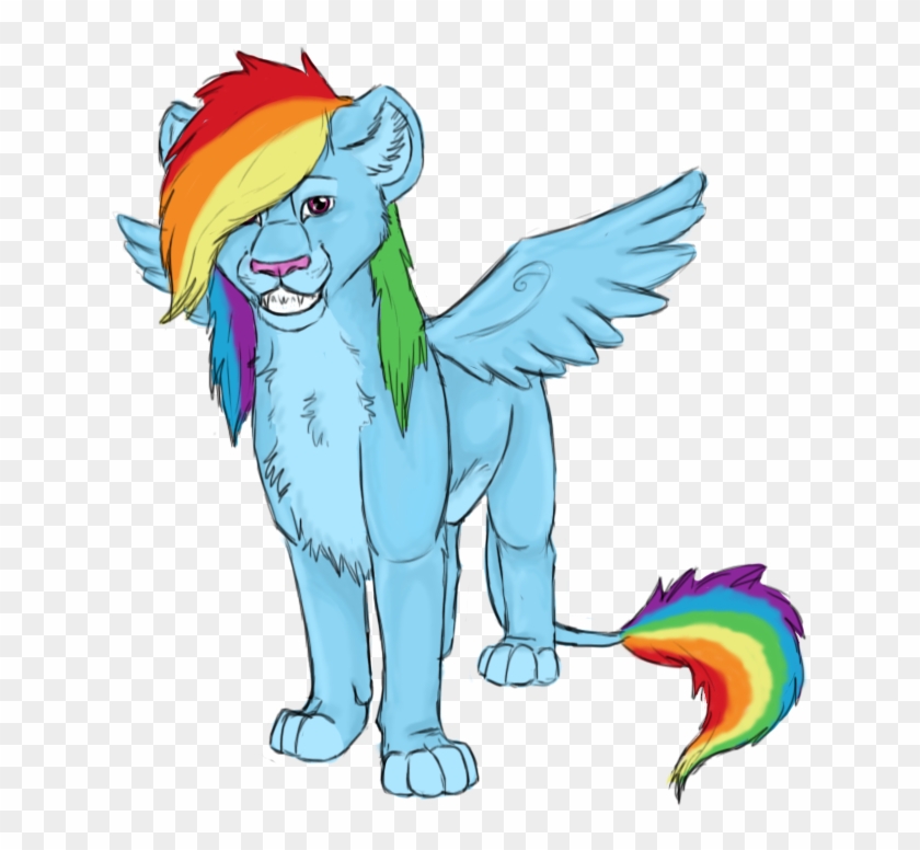 Sambirani, Female, Lion, Lionbow Dash, Lioness, Lionified, - Rainbow Dash Lion Clipart #1410699