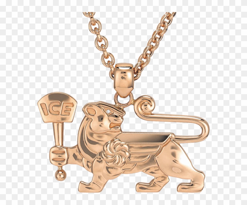 18k Rose Gold Lioness Pendant - Cartoon Clipart