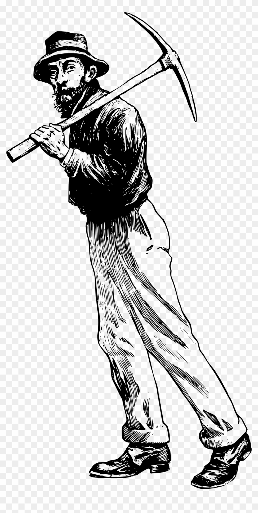 Jpg Black And White Stock Bearded Miner Big Image Png - Mining Clipart #1411510